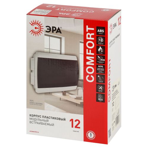 Корпус навесной COMFORT ЩРН-П-12 IP41 пластик. бел. Эра Б0067252