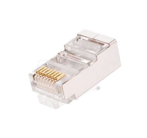 Коннектор RJ45/8P8C под витую пару кат.6 (класс E) 250МГц покрытие 50мкд универс. ножи экран. (уп.100шт) NIKOMAX NMC-RJ88RZ50SE1-100