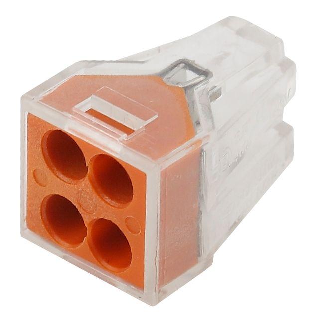 Клемма строительно-монтажная СМК 104 NO-222-19 4-проводная 1.0-2.5кв.мм (уп.100шт) Эра Б0033393