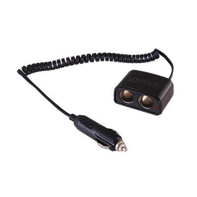 Разветвитель автоприкуривателя 2 гнезда шнур спираль 1.5м Rexant 16-0223