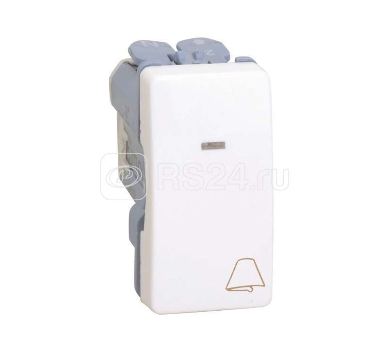 Механизм кнопки клавишной СП "звонок" Simon27 1мод. 10AX 250В с подсветкой бел. 27160-64