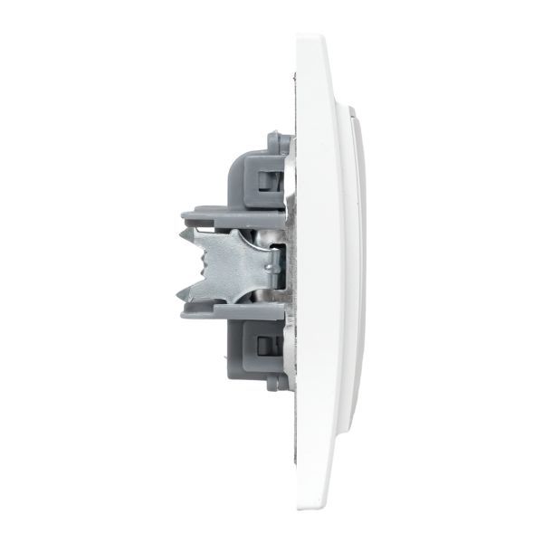 Розетка 1-м СП Минск 10А IP20 без заземл. защ. шторки бел. Basic EKF ERR10-022-100