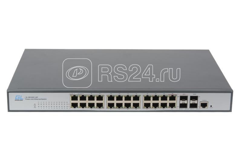 Коммутатор управляемый L2 PoE 24 Base-T 1000Мбит/с портов 802.3af/at 4 combo Base-TX/SFP 1000Мбит/с 1U 19дюйм 220В суммарная мощность 400Вт NIKOMAX GL-SW-G204-24P