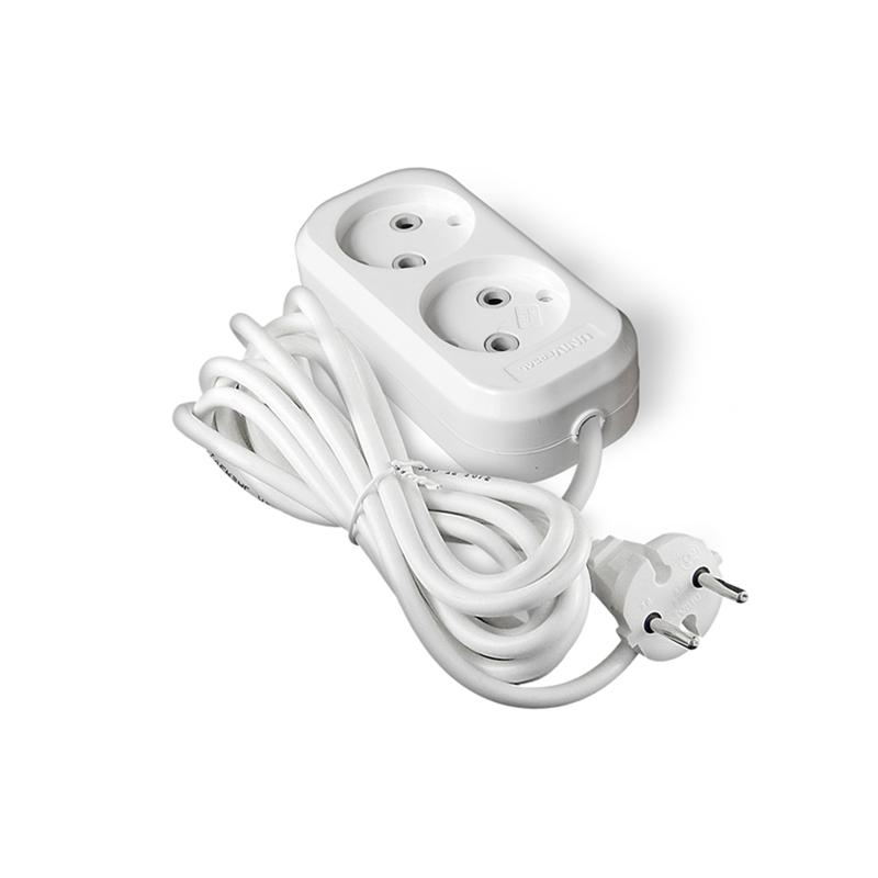 Удлинитель 2х3м без заземл. 10А IP20 Е-202 ПВС 2х0.75 АБС-пластик UNIVersal 9631960