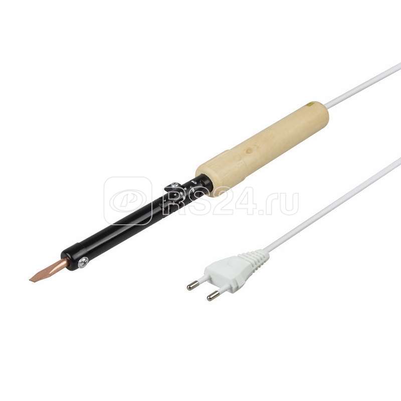 Паяльник ПД 220В 65Вт деревянная ручка + припой (блист.) Rexant 12-0222