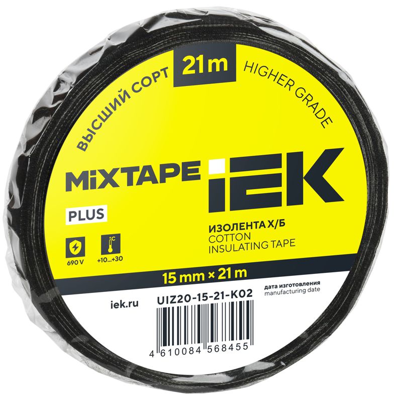 Изолента Х/Б 15мм 21м MIXTAPE 5 IEK UIZ20-15-21-K02