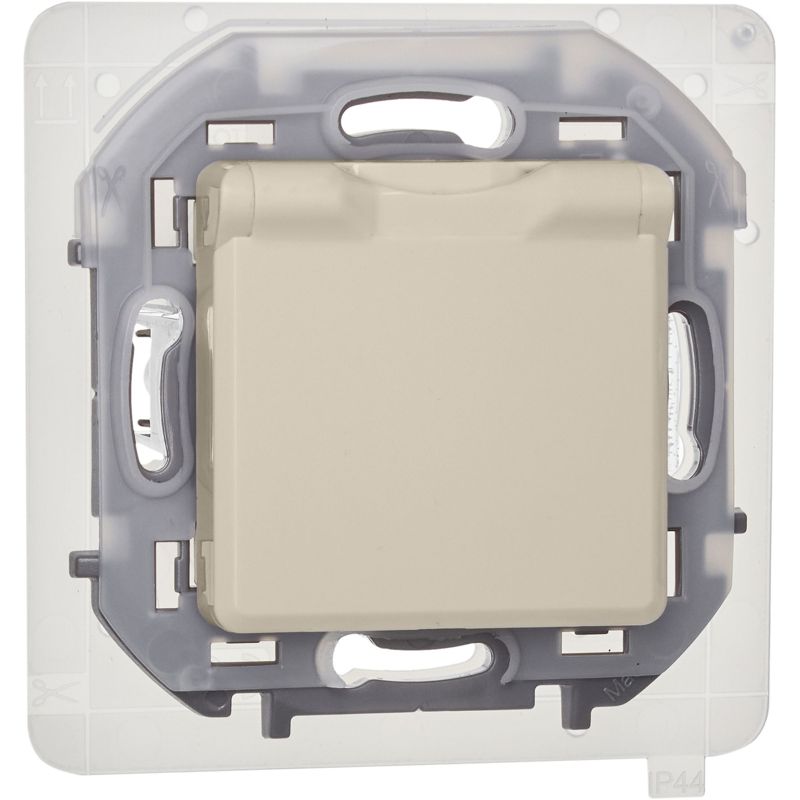 Розетка 1-м СП Inspiria 16А IP44 250В 2P+E защ. шторки с крышкой немецк. стандарт механизм сл. кость IEK 673741