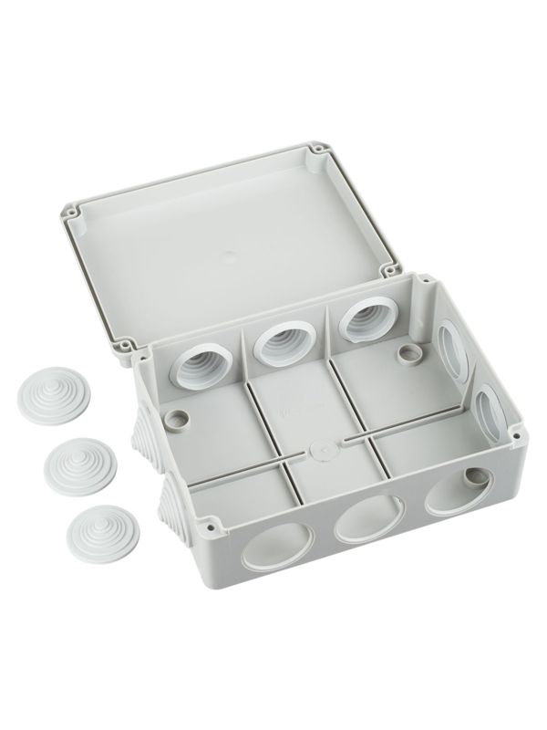 Коробка распаячная ОП 190х140х70 IP44 КМ41243 RAL7035 IEK UKO11-190-140-070-K41-44