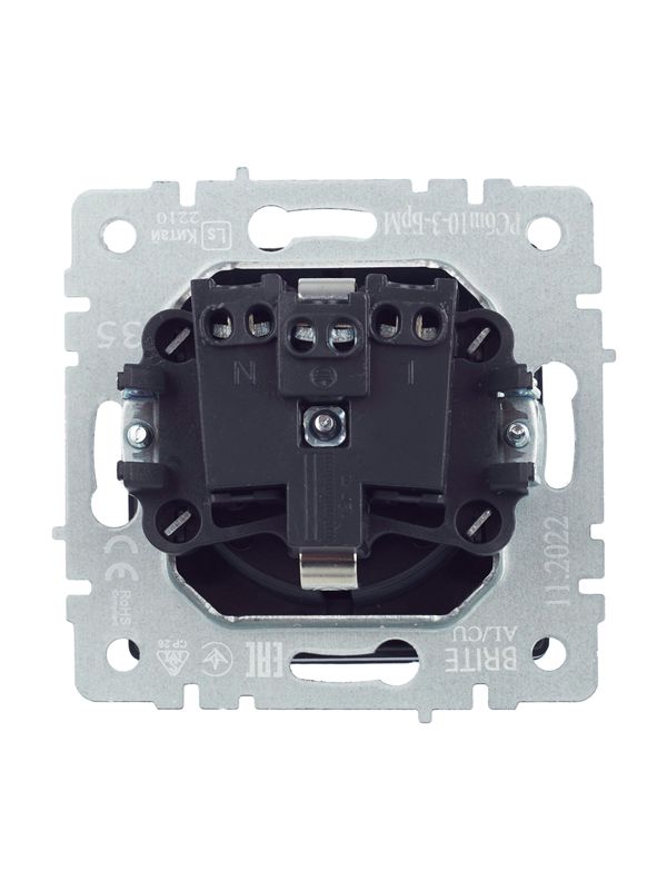 Розетка BRITE РСбш10-3-БрМ 16А IP20 с заземл. защ. шторки с крышкой механизм маренго IEK BR-R16-16-K35