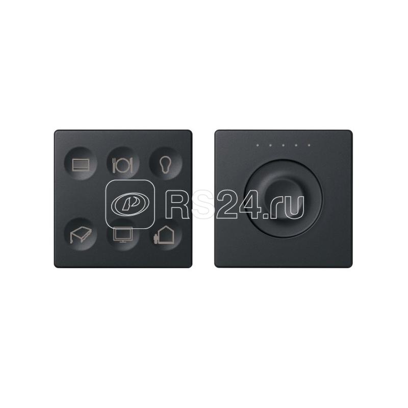 Комплект выключателя 6-кл. сенсорн. + регулятор Т3 LON; RJ12 графит Simon82 Sense 8000675-038