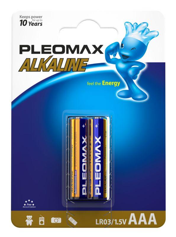 Элемент питания алкалиновый AAA/LR03 BP-2 (блист.2шт) Pleomax C0008045