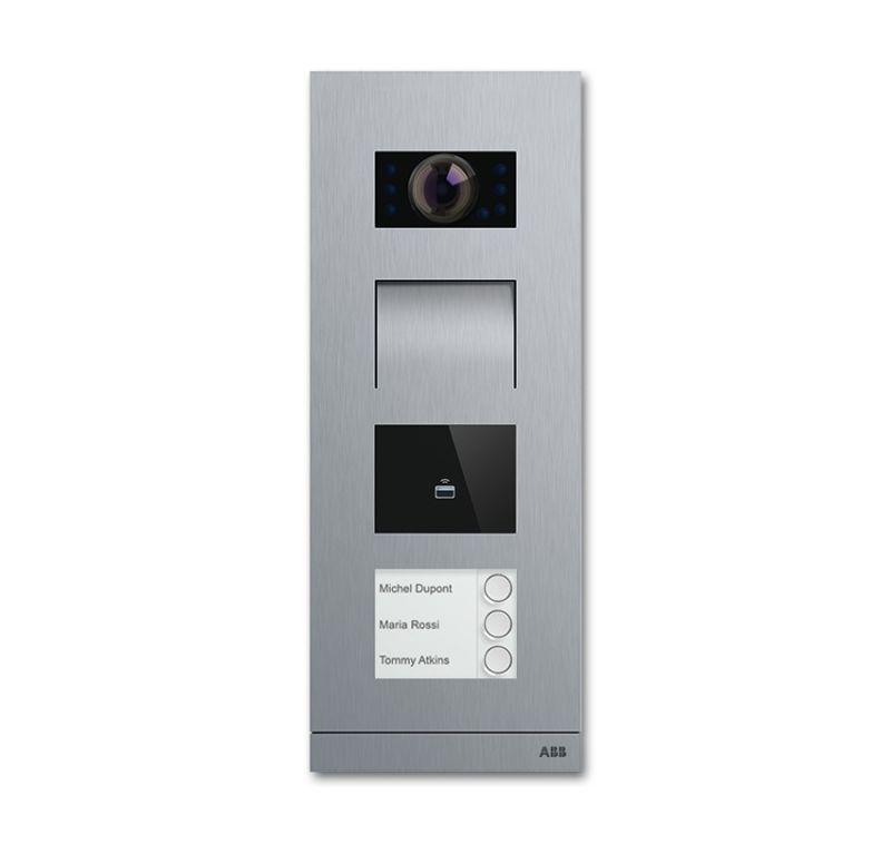 Станция вызова видео; 3кл. со считывателем карт доступа сталь ABB 2CKA008300A0443