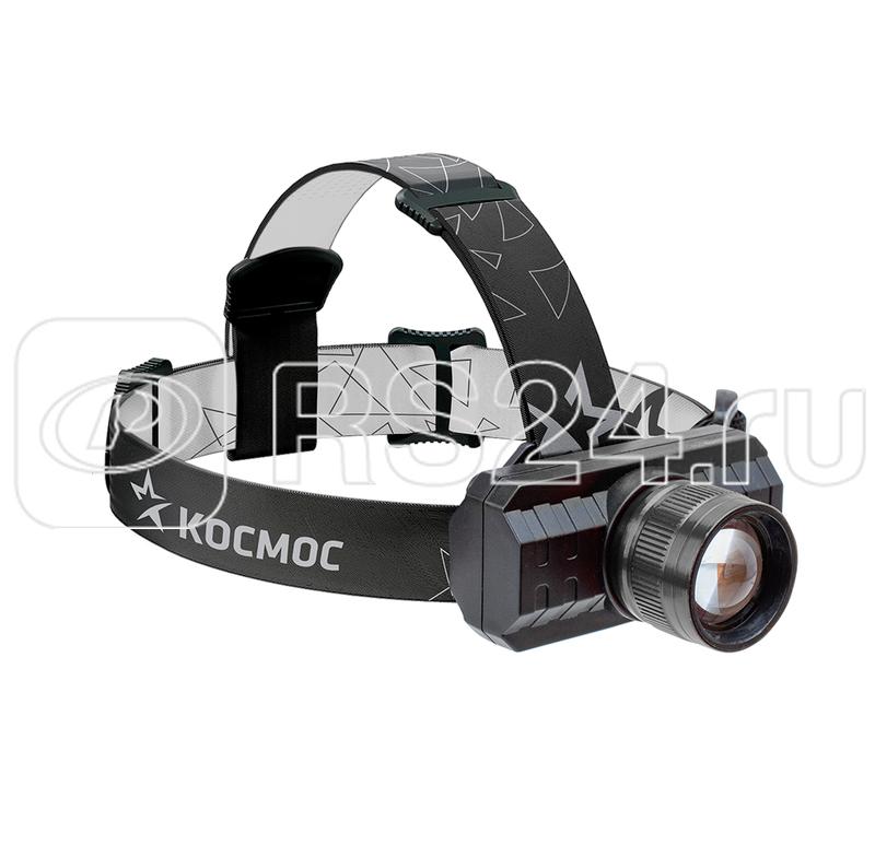Фонарь аккумуляторный налобный XPE 3Вт с зумом литиевый аккум. 1.2А.ч ЗУ Micro USB шнур (в компл.) КОСМОС KocH3WZoo
