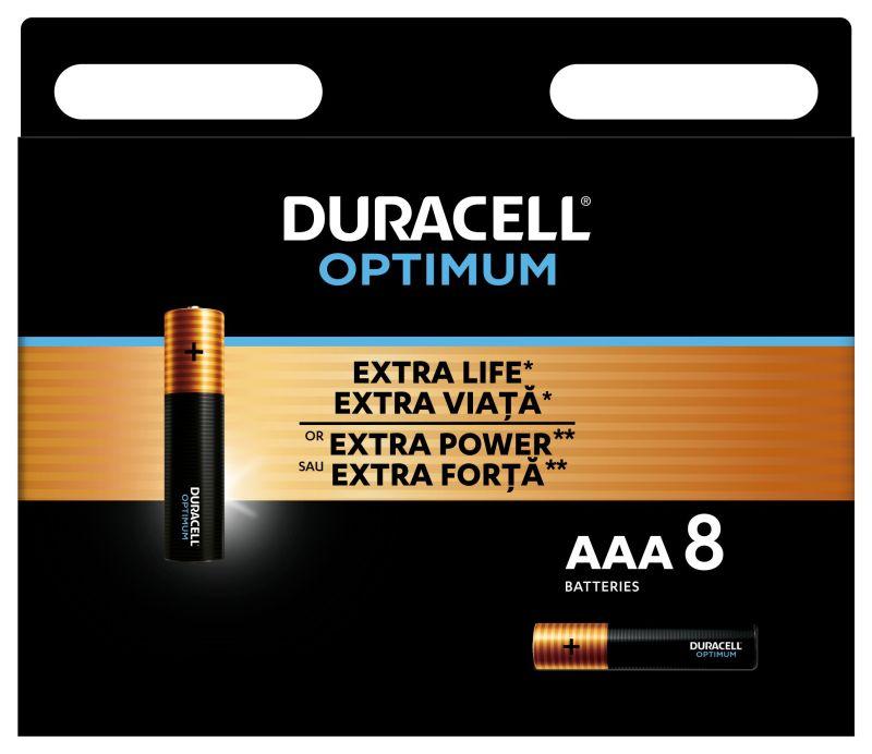 Элемент питания алкалиновый AAA/LR03 LR03-8BL 1.5В Optimum 5014070 (блист.8шт) Duracell Б0056025