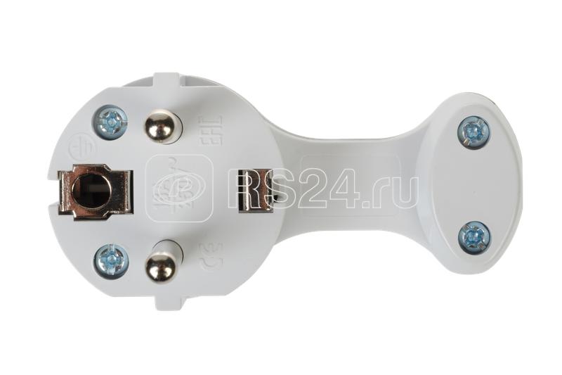 Вилка ABS-пластик угловая плоская (8мм) 16А 250В IP20 бел. Duwi 30476 0