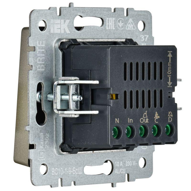 Кнопка звонка BRITE 10А ВС10-1-9-БрШ для отелей с индик. механизм шампань IEK BR-V14-2-10-K37