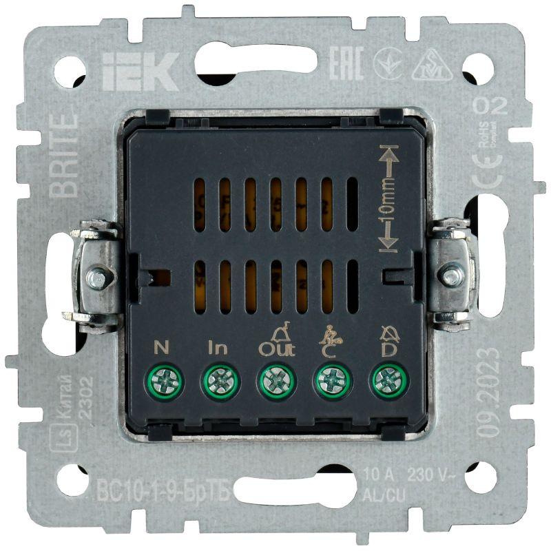 Кнопка звонка BRITE 10А ВС10-1-9-БрТБ для отелей с индик. механизм бронза IEK BR-V14-2-10-K45