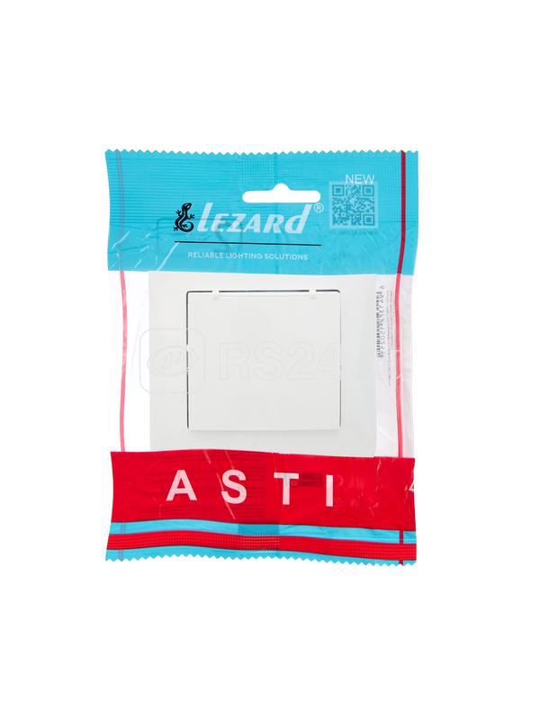 Розетка 1-м СП ASTI 16А IP20 с заземл. с крышкой термопласт в сборе бел. LEZARD 7081-0202-123В