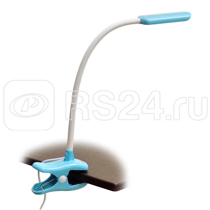 Светильник настольный TLD-554 Blue/LED/400Lm/5500K/Dimmer 4Вт «прищепка» сенсор. выкл. Uniel UL-00003646