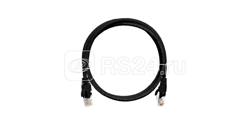 Шнур коммутационный кат.5E (класс D) U/UTP 4 пары 24 AWG (7х0.205мм) 100МГц 2хRJ45 (8P8C) T568B заливной с защ. защелки мж BC чистая медь LSZH нг(А)-HFLTx черн. 0.15м NIKOMAX NMC-PC4UD55B-001-C-BK