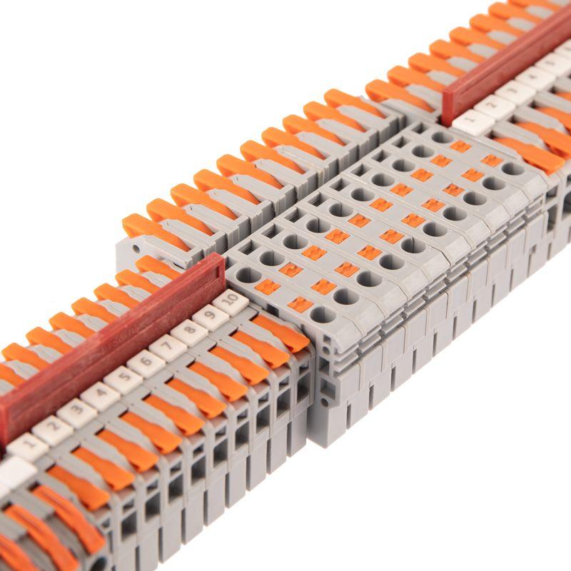 Клемма проходная СМК 222-221D/222-2411 (аналог 222-4111D) 1п на DIN-рейку 0.2-2.5кв.мм сер. (уп.60шт) Rexant 07-5289