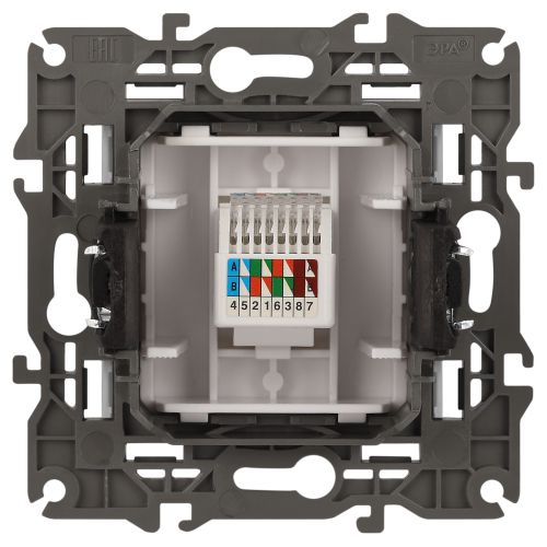 Розетка компьютерная 1-м Elegance 14-3107-01 RJ45 IP20 механизм бел. Эра Б0034302