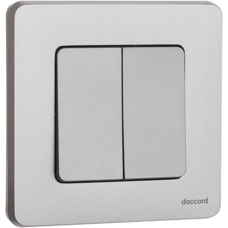 Выключатель 2-кл. Inspiria 10А IP20 250В 10AX механизм алюм. IEK 673622