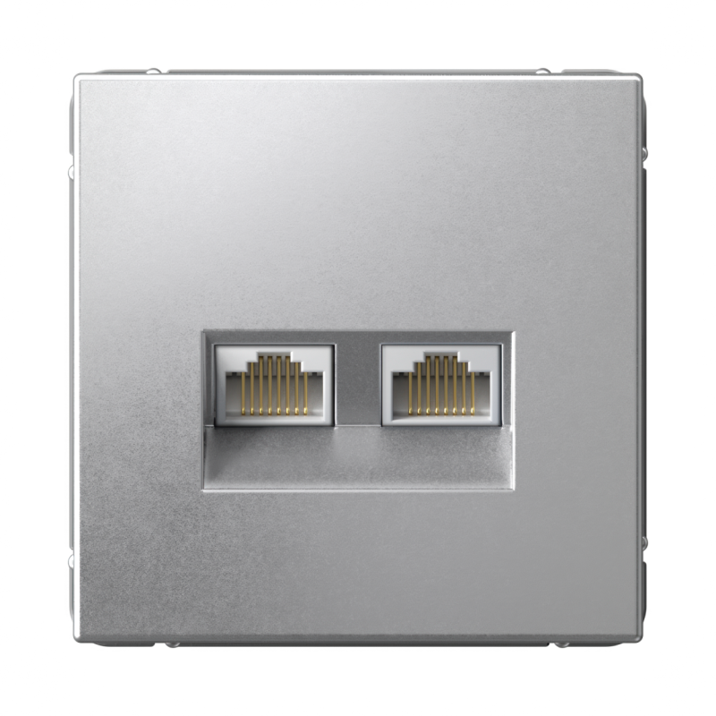 Розетка компьютерная 2-м ArtGallery RJ45 + RJ45 кат.5E механизм алюм. SE GAL000385