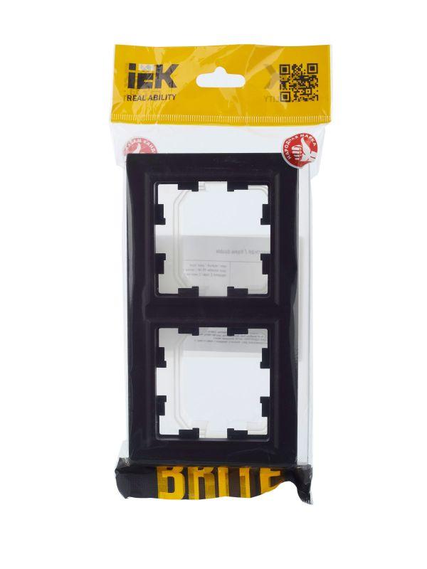 Рамка 2-м IP44 BRITE РУ-2-БрЧ-44 черн. IEK BR-M22-44-K02