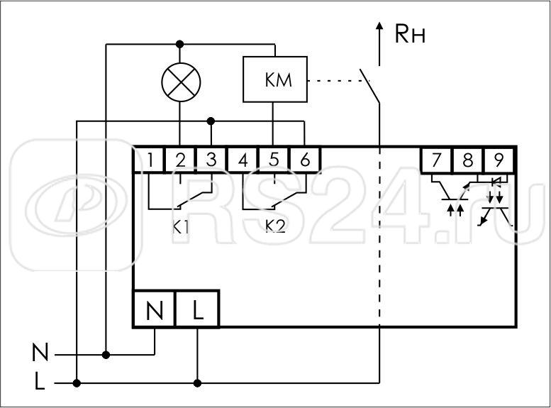 Ограничитель мощности ОМ-1 1ф 3-30кВт монтаж на DIN-рейке 35мм 5..260В AC 2х8А 2 перекл. F&F EA03.001.001