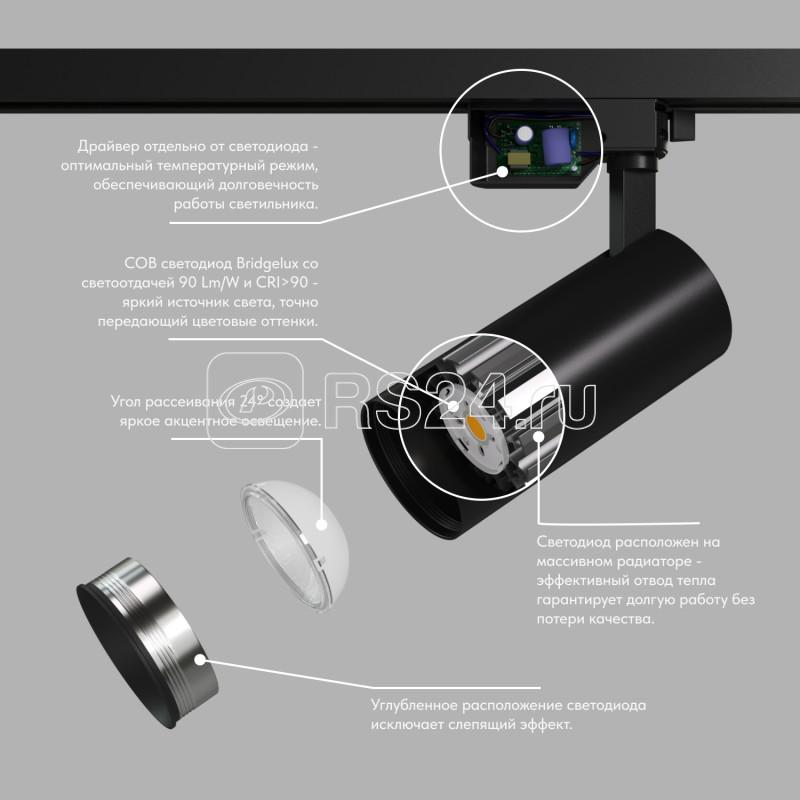 Светильник трековый SOLID KOPER 15Вт 3000К IP20 220В 135мм d60 LED алюм. черн. DENKIRS 760249