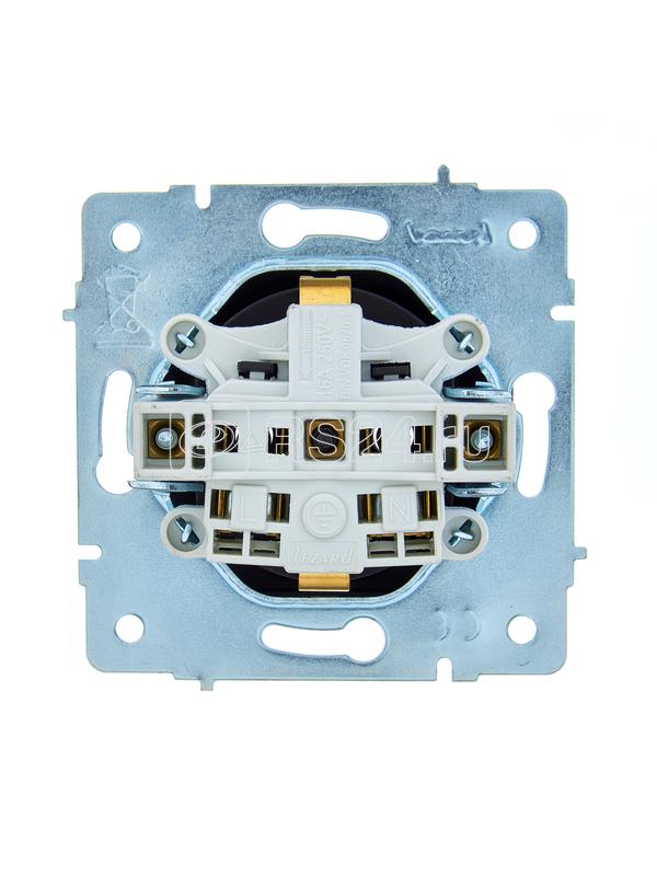 Розетка 1-м СП ASTI 16А IP20 с заземл. термопласт механизм черн. бархат. LEZARD 7081-4288-122B