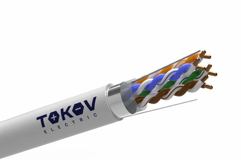 Кабель витая пара F/UTP 4х2х24AWG 0.48мм) кат.5E PVC Fluke tested (м) TOKOV ELECTRIC TKE-C06-F/UTP-42-5E-305