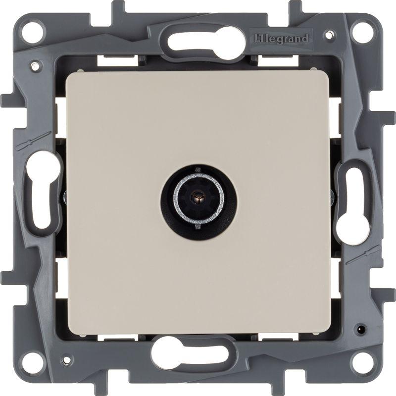 Розетка телевизионная TV СП Etika 2дБ 0-2400МГц с топологией "звезда" механизм сл. кость IEK 672351