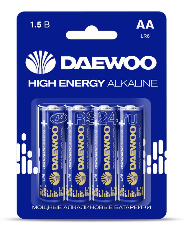 Элемент питания алкалиновый AA/LR6 1.5В High Energy Alkaline 2021 BL-4 (уп.4шт) DAEWOO 5030329