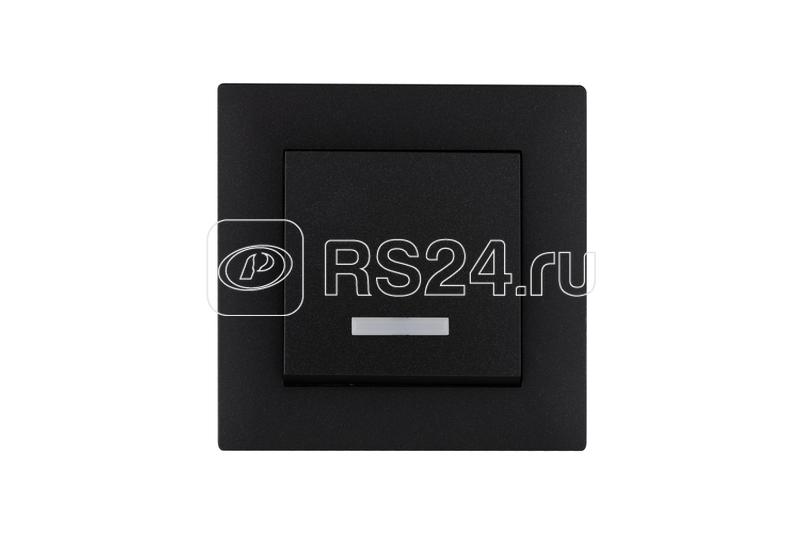 Выключатель 1-клав. с подсветкой Karea RIZZ STAR чер. Makel 88054021