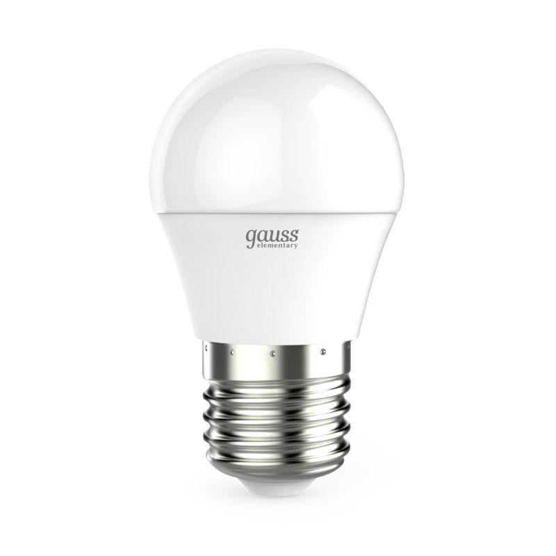 Лампа светодиодная Elementary 6Вт P45 шар 3000К тепл. бел. E27 420лм GAUSS 53216