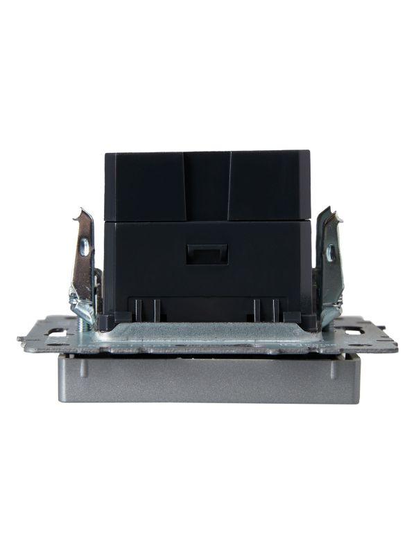 Розетка BRITE USB A+C 18Вт РЮ11-1-БрА механизм алюм. IEK BR-U22-018-K47