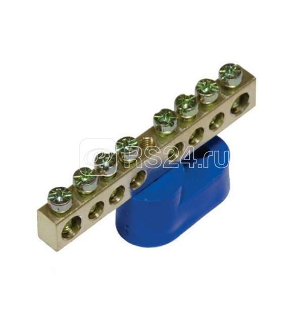 Шина нулевая 63.08 (1 изолятор стойка) латунь Передовик 35017