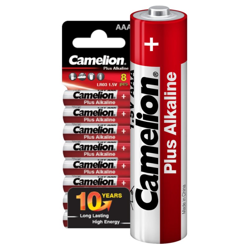 Элемент питания алкалиновый AAA/LR03 1.5В Plus Alkaline SP8 (уп.8шт) Camelion 14861