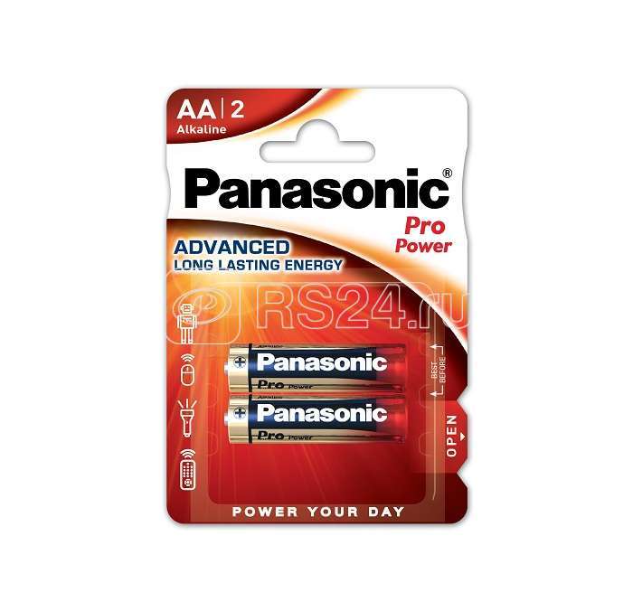 Элемент питания алкалиновый AA/LR6 Pro Power 2BP (блист.2шт) Panasonic 17530