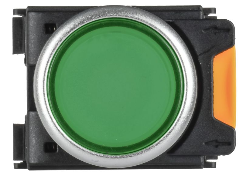 Кнопка d22мм 1НО+1НЗ MASTER с подсветкой и фиксацией зел. IEK MI-BT60-11TD-3-11-K06