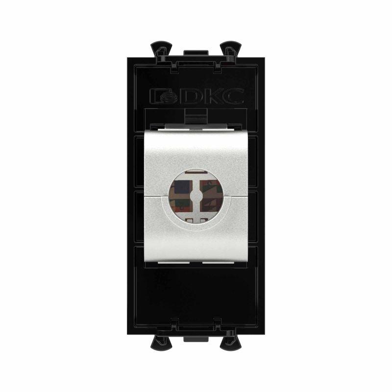 Розетка компьютерная 1мод. Avanti "Черный квадрат" RJ45 кат.6A без шторок экранир. модульная механизм DKC 4402771