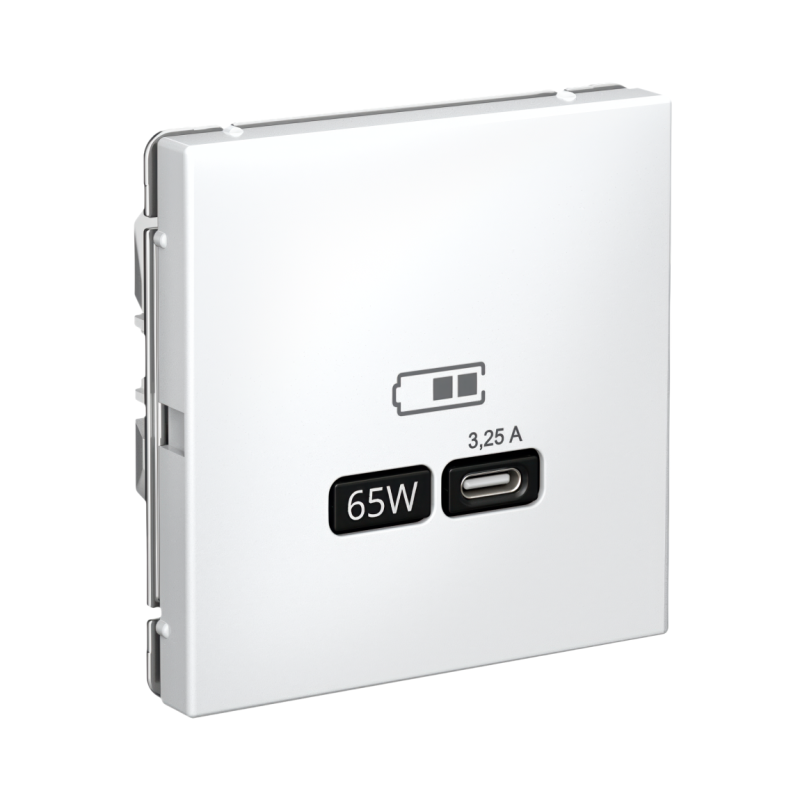 Розетка USB ArtGallery тип C 65Вт QC PD высокоскор. ЗУ механизм бел. SE GAL000127