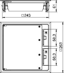 Лючок для монтажа в полу сер. GES9 DB 7011 OBO 7405348