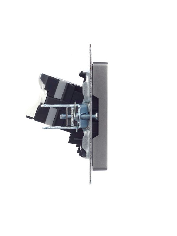 Розетка компьютерная СП RJ45 кат.5E BRITE РК10-БрС механизм сталь IEK BR-K10-1-K46