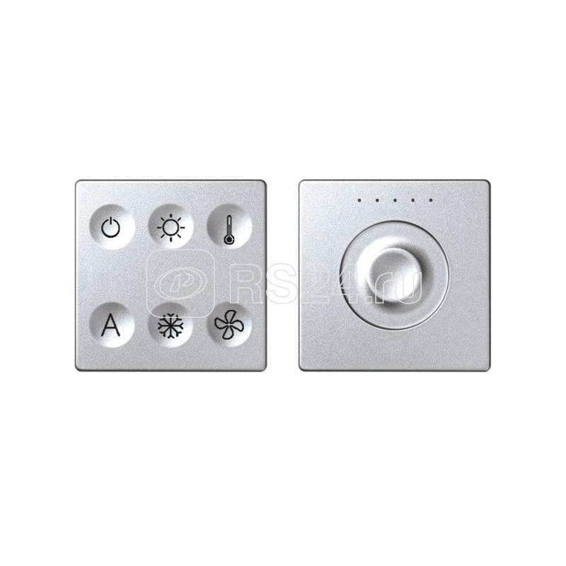 Комплект выключателя 6-кл. сенсорн. + регулятор Т1 LON; RJ12 алюм. Simon82 Sense 8000673-093