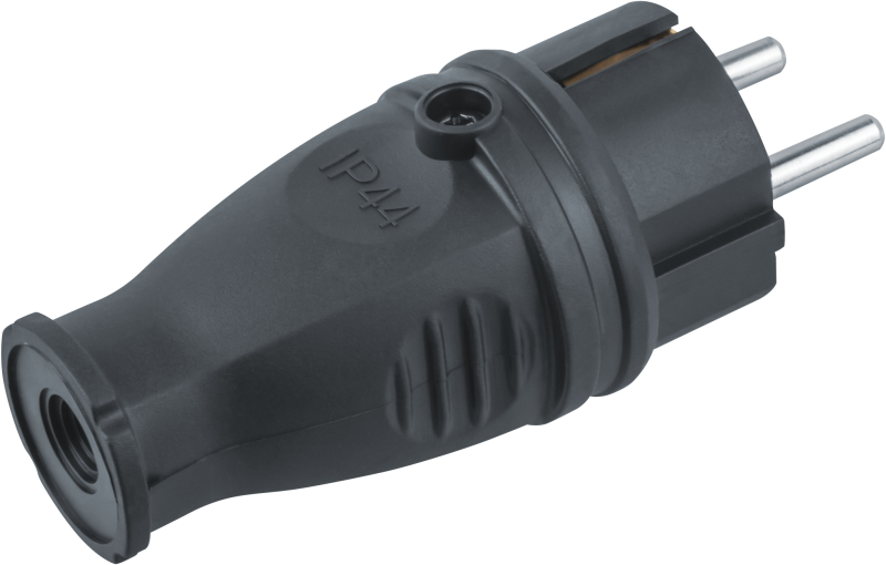 Вилка прямая 61 368 NCA-PLR02-16A-E-IP44-BL с заземл. каучук черн. Navigator 61368