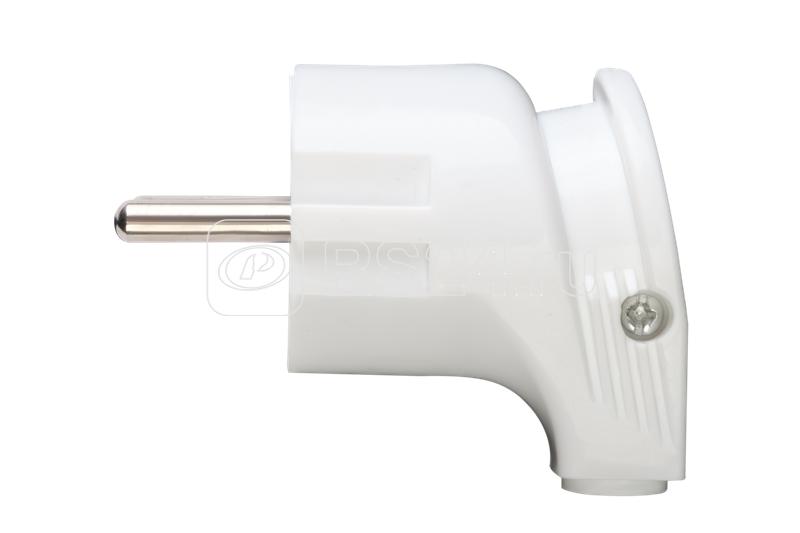Вилка ABS-пластик угловая с/з 16А 250В IP20 бел. Duwi 30469 2