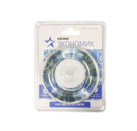 Свеча светодиодная восковая LH06 (чайная свечка в стеклянной подставке) Космос KOC_Candle_LH06